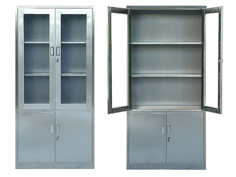 不銹鋼上玻下鐵器械柜