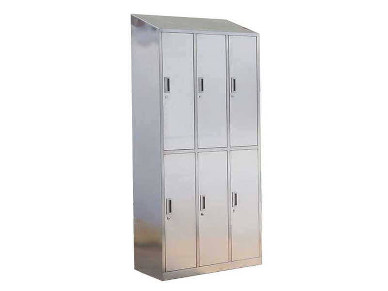 斜頂六門不銹鋼儲物衣柜